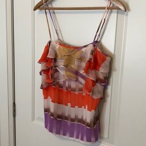 Multicoloured ruffle tank by Guess